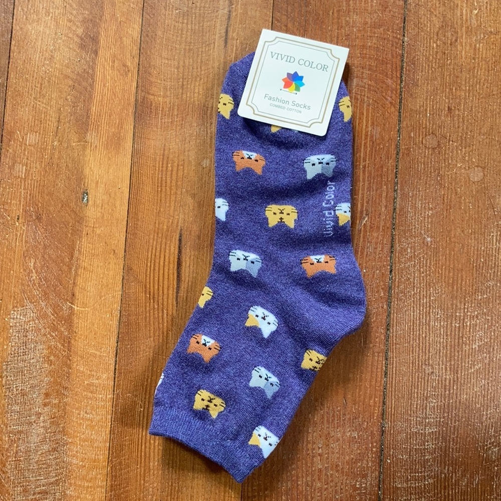 NWT Cat Face Socks